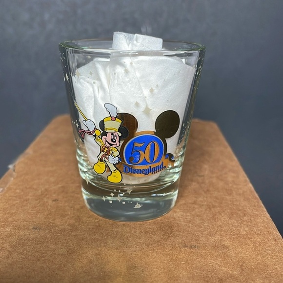 DISNEYLAND 50 Years Gold Accent “Happiest Homecoming On Earth” Shot glass - Picture 1 of 10